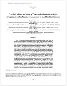 Petrologic characterization of Guatemalan lawsonite-eclogite: Direct information on eclogitization of subducted oceanic crust in a cold subduction zone